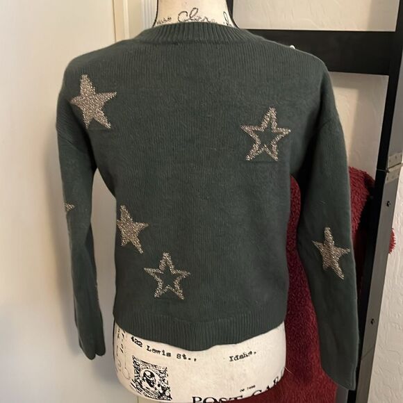 Rails Perci Olive Green Star Design Pullover Boho Sweater Contemporary - Picture 6 of 12